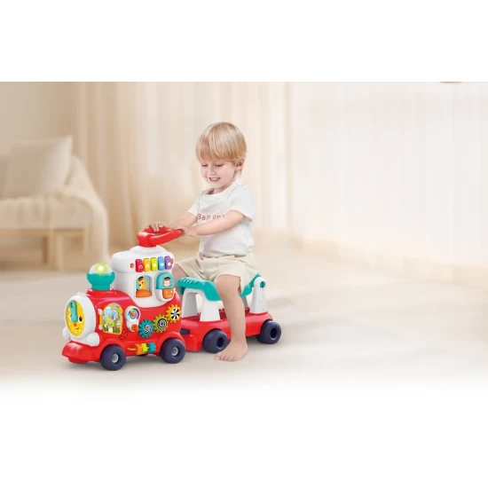Trenulet 4 in 1 ride on Hola Toys rosu