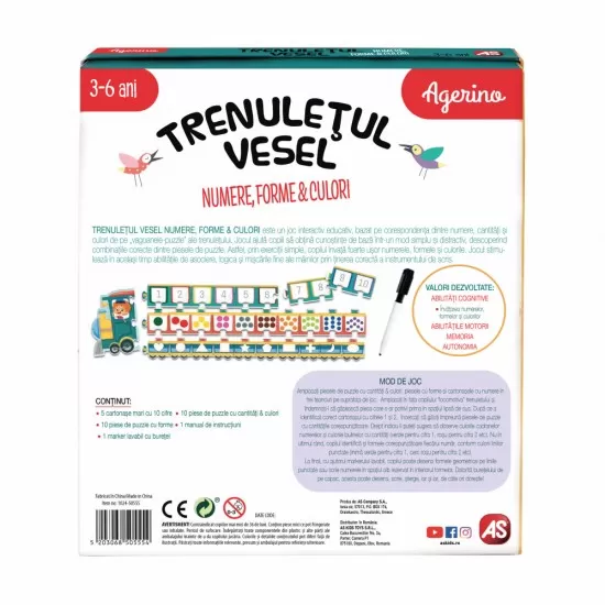 Joc educativ progresiv - Trenuletul vesel cu numere, forme si culori Joc educativ progresiv - Trenuletul vesel cu numere, forme si culori