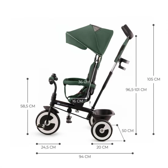 Tricicleta copii Kinderkraft Aston Mystic Green Tricicleta copii Kinderkraft Aston Mystic Green