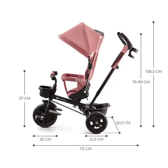 Tricicleta copii Kinderkraft Aveo Rose Pink Tricicleta copii Kinderkraft Aveo Rose Pink