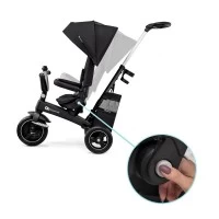 Tricicleta pentru copii Kinderkraft Easytwist Black cu scaun reversibil si copertina protectie UV