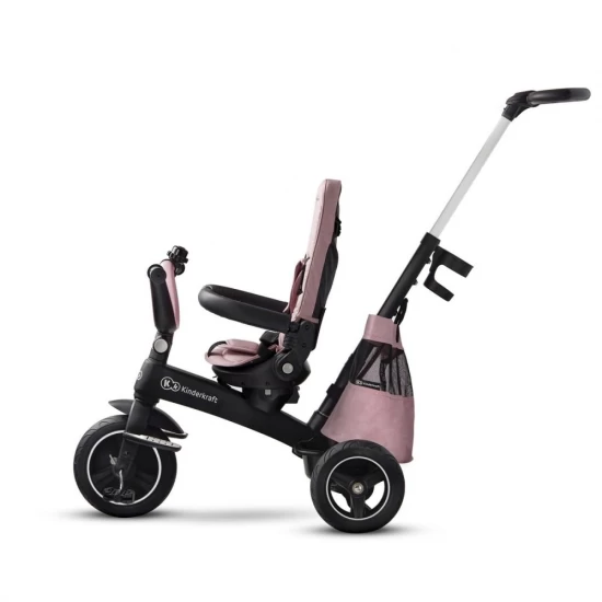 Tricicleta pentru copii Kinderkraft Easytwist Mauvelous Pink cu scaun reversibil si copertina protectie UV