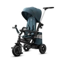 Tricicleta pentru copii Kinderkraft Easytwist Midnight Green cu scaun reversibil si copertina protectie UV