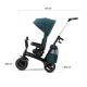 Tricicleta pentru copii Kinderkraft Easytwist Midnight Green cu scaun reversibil si copertina protectie UV