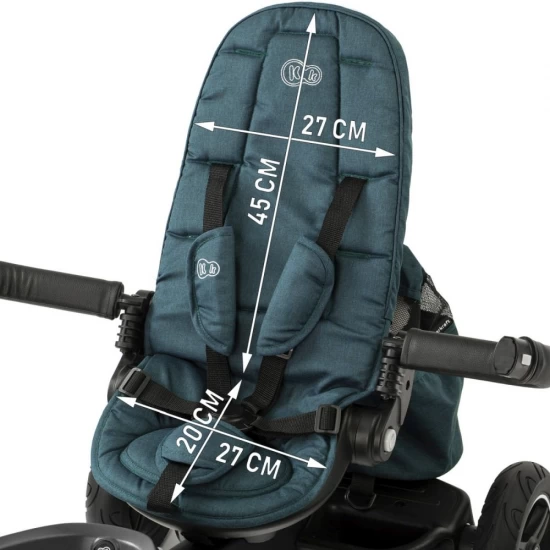 Tricicleta pentru copii Kinderkraft Easytwist Midnight Green cu scaun reversibil si copertina protectie UV