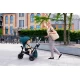 Tricicleta pentru copii Kinderkraft Easytwist Midnight Green cu scaun reversibil si copertina protectie UV