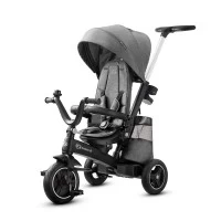 Tricicleta pentru copii Kinderkraft Easytwist Platinum Grey cu scaun reversibil si copertina protectie UV