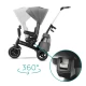 Tricicleta pentru copii Kinderkraft Easytwist Platinum Grey cu scaun reversibil si copertina protectie UV