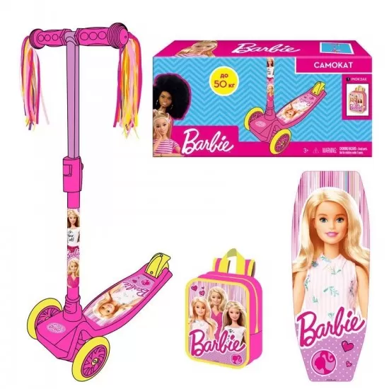 Trotineta cu 3 roti Barbie cu ghiozdan Trotineta cu 3 roti Barbie cu ghiozdan