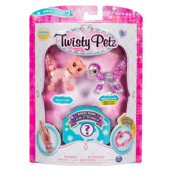 Set 3 bratari animalute catel, tigru si surpriza Twisty Petz