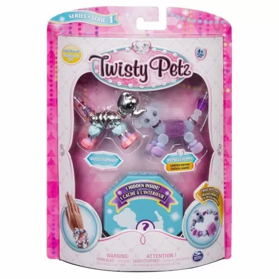 Set 3 bratari animalute elefant, catel, leusor Twisty Petz