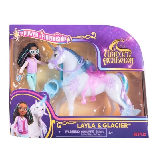 Set papusa Layla si Unicornul Glacier Unicorn Academy Set papusa Layla si Unicornul Glacier Unicorn Academy