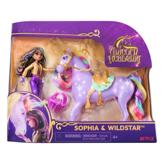 Set papusa Sophia si Wildstar cu accesorii de calarie Unicorn Academy