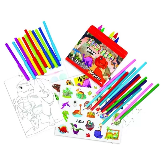 Valiza Dinos cu accesorii pentru desen Valiza Dinos cu accesorii pentru desen