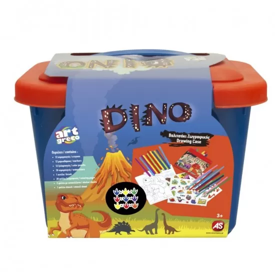 Valiza Dinos cu accesorii pentru desen Valiza Dinos cu accesorii pentru desen