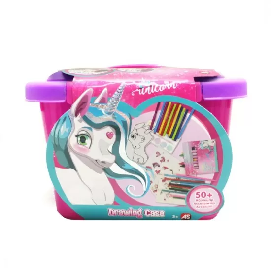 Valiza unicorn cu accesorii pentru desen Valiza unicorn cu accesorii pentru desen