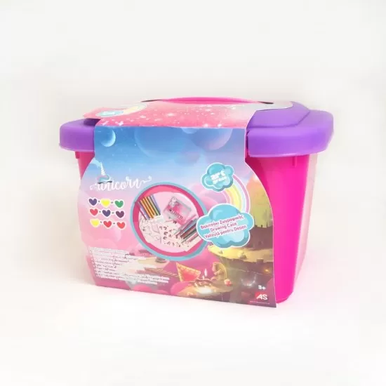 Valiza unicorn cu accesorii pentru desen Valiza unicorn cu accesorii pentru desen