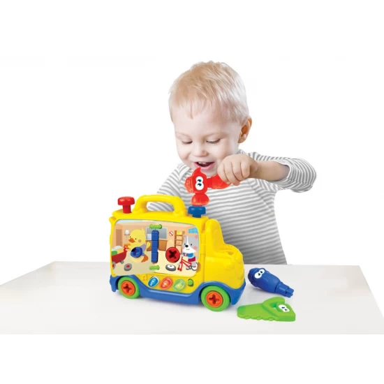 Jucarie interactiva bebe Winfun - Camion cu unelte Jucarie interactiva bebe Winfun - Camion cu unelte
