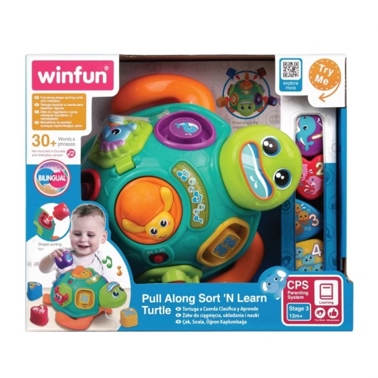 Jucarie de tras testoasa cu forme Winfun Jucarie de tras testoasa cu forme Winfun