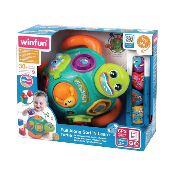 Jucarie de tras testoasa cu forme Winfun Jucarie de tras testoasa cu forme Winfun
