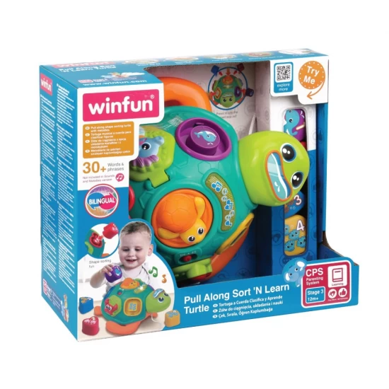 Jucarie de tras testoasa cu forme Winfun Jucarie de tras testoasa cu forme Winfun