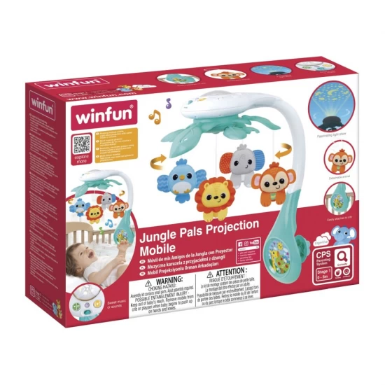 Carusel muzical mobil Winfun animalute din jungla Carusel muzical mobil Winfun animalute din jungla