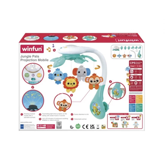 Carusel muzical mobil Winfun animalute din jungla Carusel muzical mobil Winfun animalute din jungla