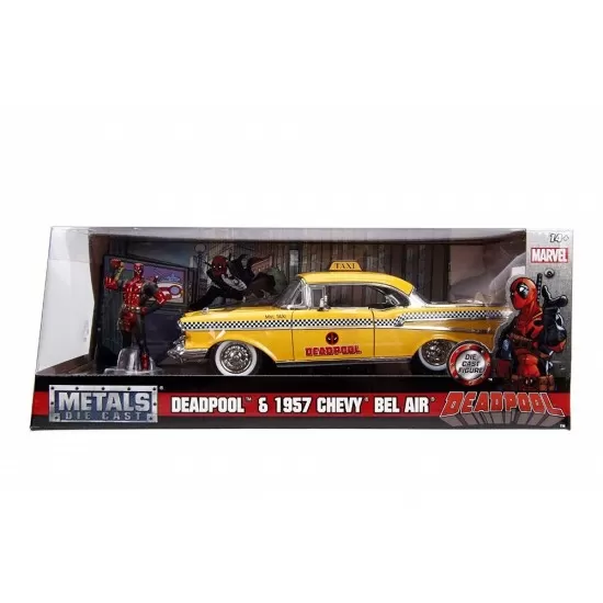 Masinuta de metal Yellow Taxi Chevy 1957 scara 1:24 Masinuta de metal Yellow Taxi Chevy 1957 scara 1:24
