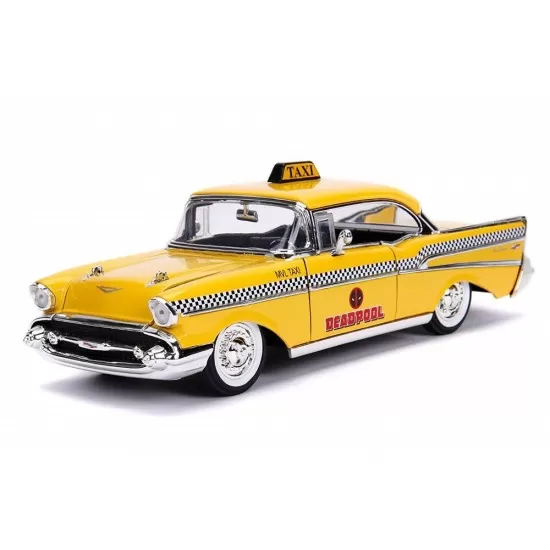 Masinuta de metal Yellow Taxi Chevy 1957 scara 1:24 Masinuta de metal Yellow Taxi Chevy 1957 scara 1:24