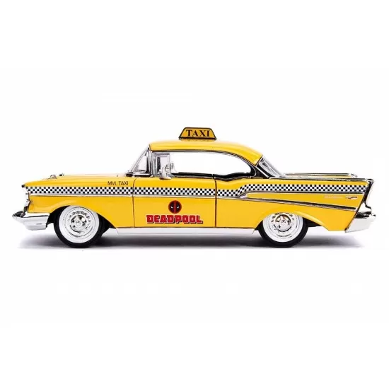Masinuta de metal Yellow Taxi Chevy 1957 scara 1:24 Masinuta de metal Yellow Taxi Chevy 1957 scara 1:24