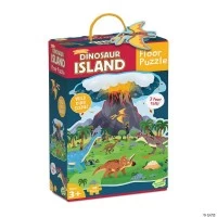 Puzzle de podea Insula dinozaurilor, Dinosaur island floor puzzle, Peaceable Kingdom, 48 piese
