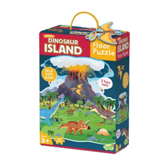 Puzzle de podea Insula dinozaurilor, Dinosaur island floor puzzle, Peaceable Kingdom, 48 piese Puzzle de podea Insula dinozaurilor, Dinosaur island floor puzzle, Peaceable Kingdom, 48 piese