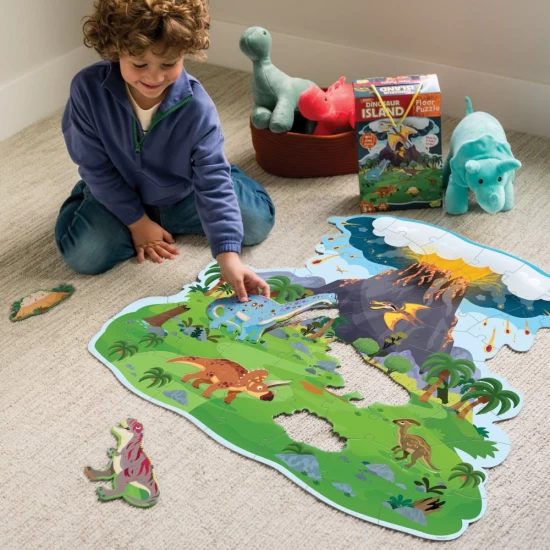 Puzzle de podea Insula dinozaurilor, Dinosaur island floor puzzle, Peaceable Kingdom, 48 piese Puzzle de podea Insula dinozaurilor, Dinosaur island floor puzzle, Peaceable Kingdom, 48 piese
