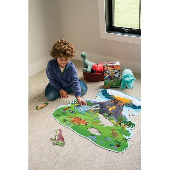 Puzzle de podea Insula dinozaurilor, Dinosaur island floor puzzle, Peaceable Kingdom, 48 piese Puzzle de podea Insula dinozaurilor, Dinosaur island floor puzzle, Peaceable Kingdom, 48 piese