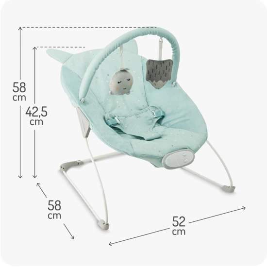 Balansoar bebelusi cu 8 melodii si 3 niveluri de vibratie MoMi Glossy Blue