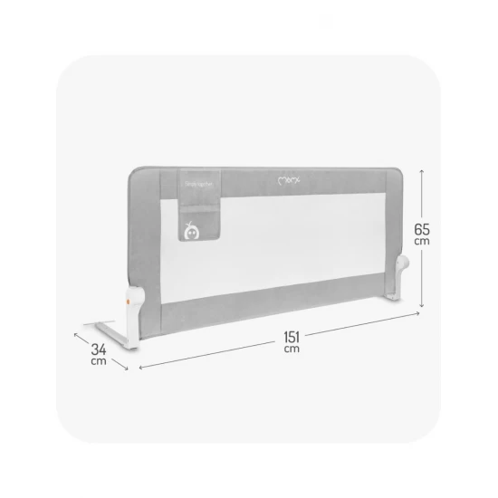 Bariera de siguranta rabatabila pentru pat, Momi Lexi XL Plus - Grey
