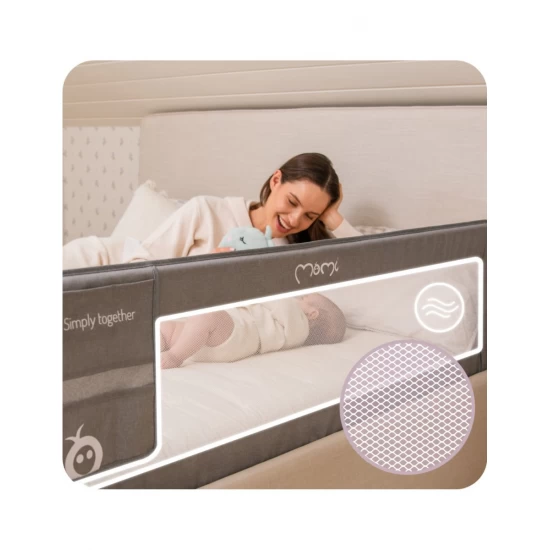 Bariera de siguranta rabatabila pentru pat, Momi Lexi XL Plus - Grey