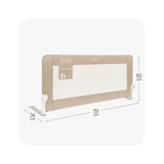 Bariera de siguranta rabatabila pentru pat, Momi Lexi XL Plus - Beige