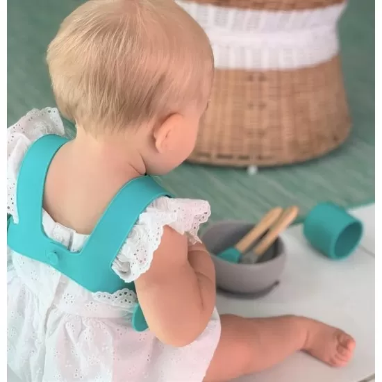Baveta Flexi Bib Minikoioi 100% Premium Silicone Aqua Green Baveta Flexi Bib Minikoioi 100% Premium Silicone Aqua Green