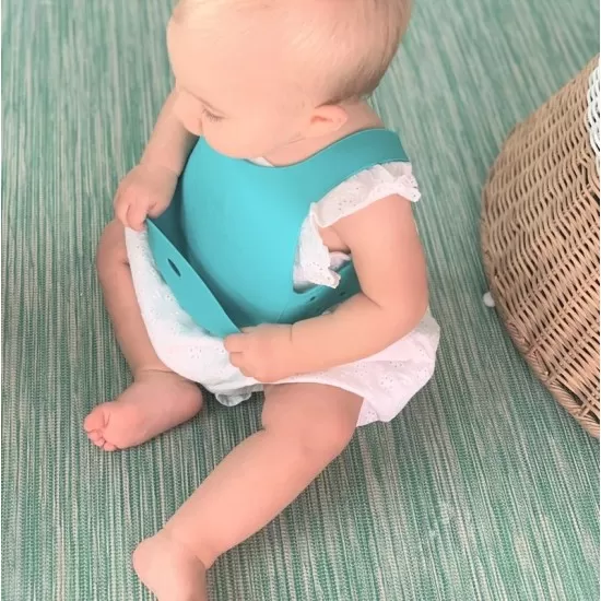 Baveta Flexi Bib Minikoioi 100% Premium Silicone Aqua Green Baveta Flexi Bib Minikoioi 100% Premium Silicone Aqua Green