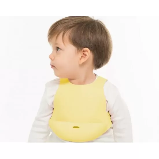 Baveta Flexi Bib Minikoioi 100% Premium Silicone Mellow Yellow Baveta Flexi Bib Minikoioi 100% Premium Silicone Mellow Yellow