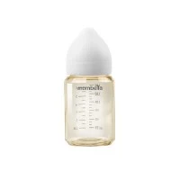 Biberon Anti-colici Mombella Classic PPSU, 180 ml, cu Tetină Silicon S - Flux Lent (0-3 Luni) - Ivory