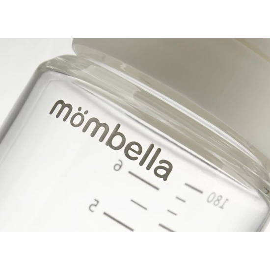 Biberon Anti-colici Mombella Classic PPSU, 180 ml, cu Tetină Silicon S - Flux Lent (0-3 Luni) - Ivory