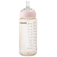 Biberon Anti-colici Mombella Classic PPSU, 300 ml, cu Tetină Silicon L - Flux Rapid  (6-9 Luni) - Ivory