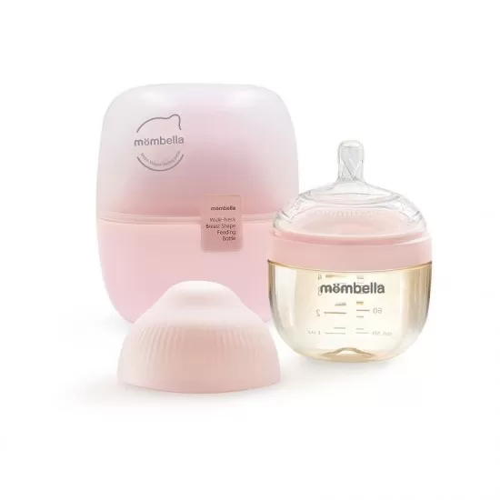 Biberon anticolici Mombella Breast-Like 120ml, tetina S flux lent, PPSU, Old Roze Biberon anticolici Mombella Breast-Like 120ml, tetina S flux lent, PPSU, Old Roze