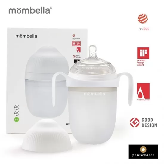 Biberon anticolici Mombella Breast-Like 300 ml, tetina 360° XL Flux Consistent, 100% Silicon, Ivory Biberon anticolici Mombella Breast-Like 300 ml, tetina 360° XL Flux Consistent, 100% Silicon, Ivory