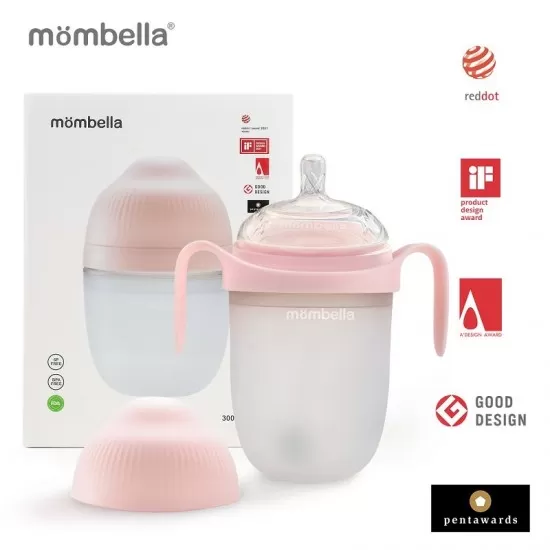 Biberon anticolici Mombella Breast-Like 300 ml, tetina 360° XL Flux Consistent, 100% Silicon, Old Roze Biberon anticolici Mombella Breast-Like 300 ml, tetina 360° XL Flux Consistent, 100% Silicon, Old Roze