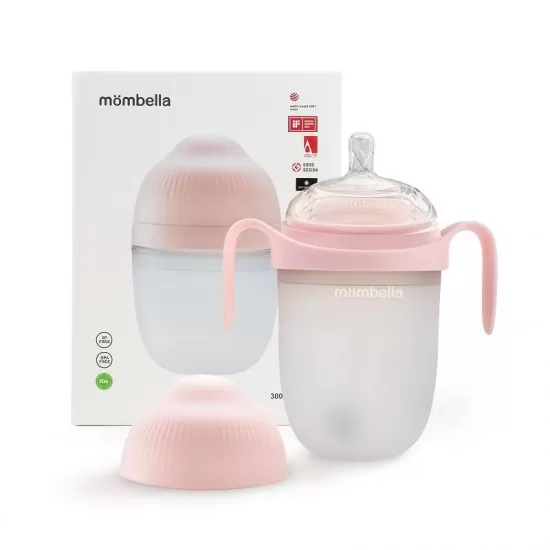Biberon anticolici Mombella Breast-Like 300 ml, tetina 360° XL Flux Consistent, 100% Silicon, Old Roze Biberon anticolici Mombella Breast-Like 300 ml, tetina 360° XL Flux Consistent, 100% Silicon, Old Roze