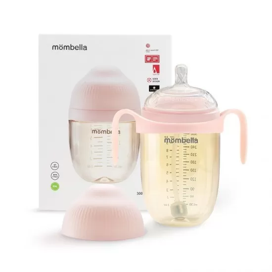 Biberon anticolici Mombella Breast-Like 300 ml, tetina 360° XL Flux Consistent, PPSU, Old Roze Biberon anticolici Mombella Breast-Like 300 ml, tetina 360° XL Flux Consistent, PPSU, Old Roze