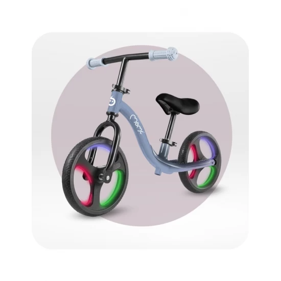 Bicicleta fara pedale cu roti led Momi Isoka Blue Bicicleta fara pedale cu roti led Momi Isoka Blue